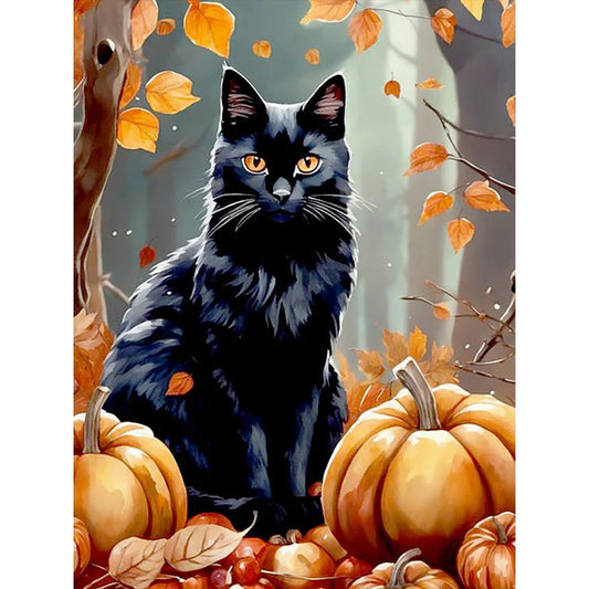 Halloween Black Cat | Cross Stitch Embroidery
