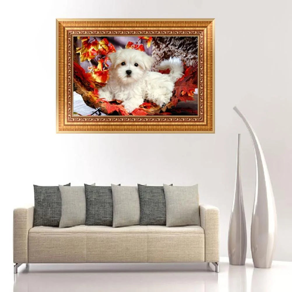 Red Leaves Dog Shih Tzu | Diamond Painting