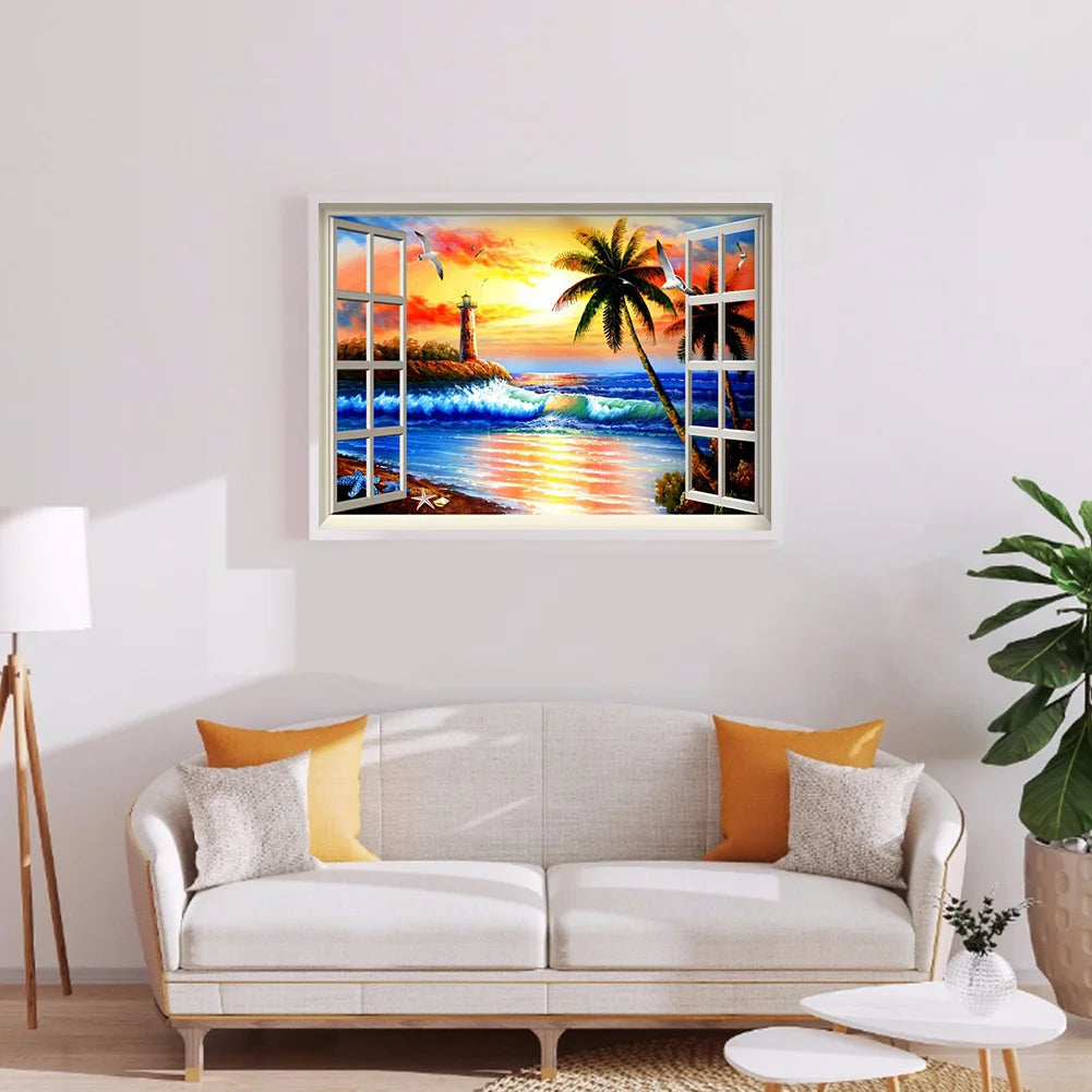 Sea View Outside The Window  | Diamond Painting