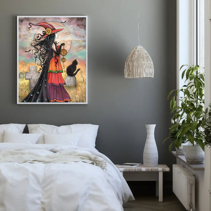 Halloween Black Midnight Cat | Diamond Painting