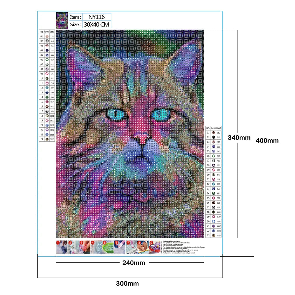 Colorful Cat | Diamond Painting