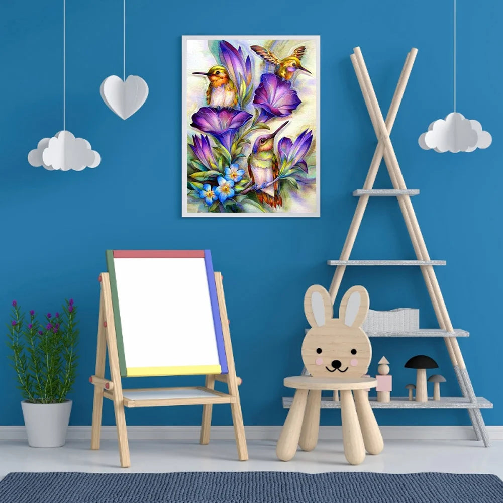 Hummingbird On The Flower | Diamond Painting