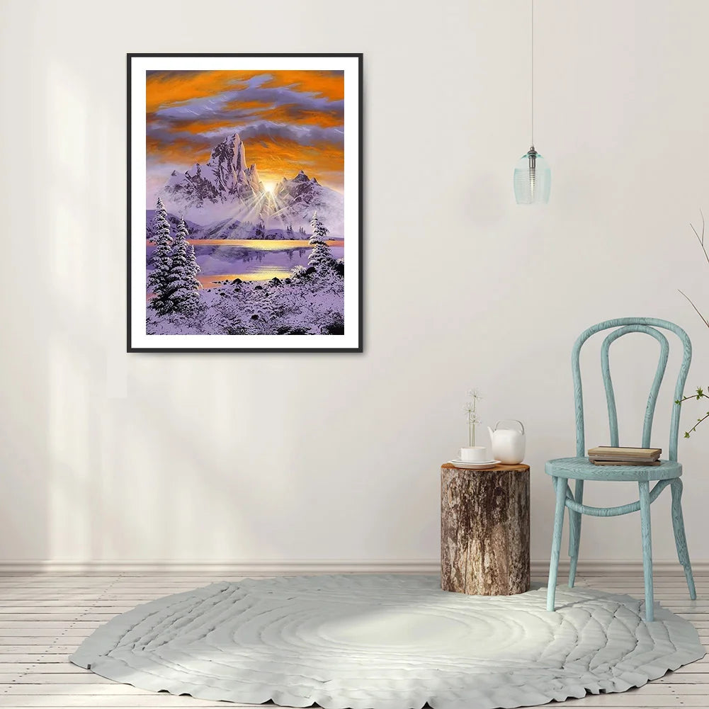 Sunrise On The Snow Mountain | Diamond Painting