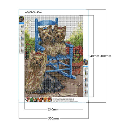 Chair Dog Yorkie | Diamond Painting