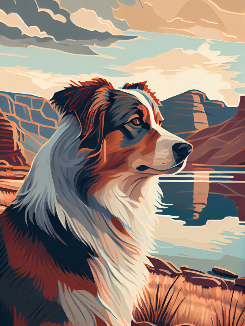 Dog Australian Shepherd | Diamond Painting