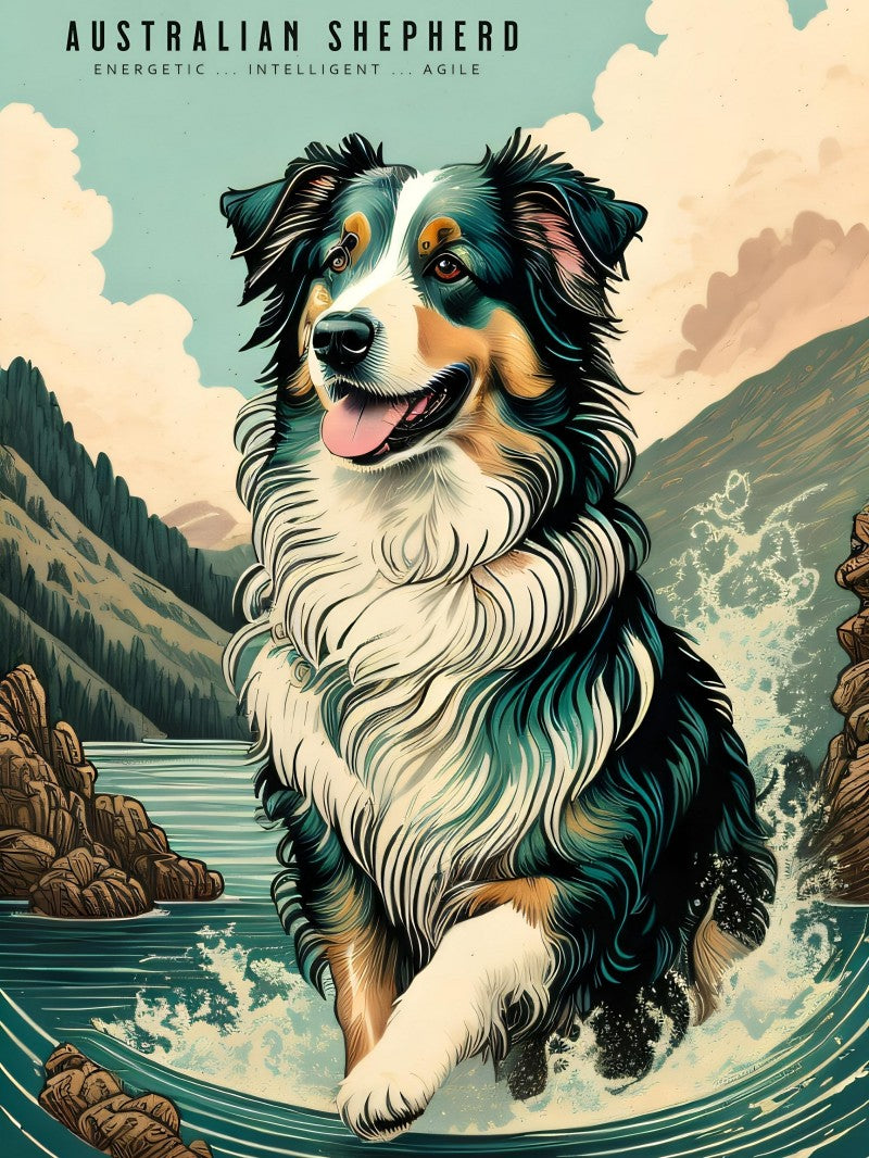 Dog Australian Shepherd | Diamond Painting