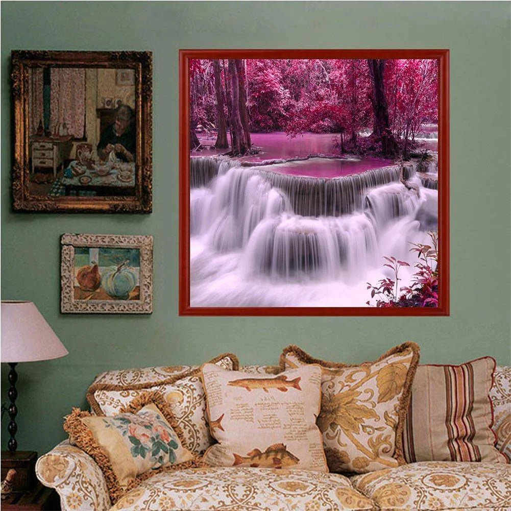 Pink Waterfall | Diamond Painting