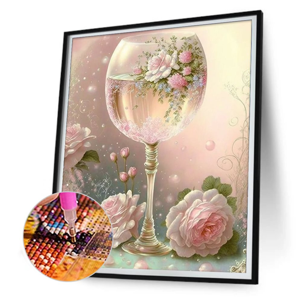 Wine Glass Flower | Diamond Painting