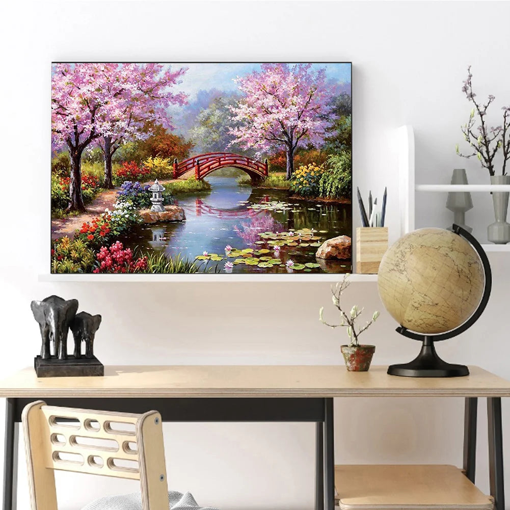 Bridge And Flower | Diamond Painting