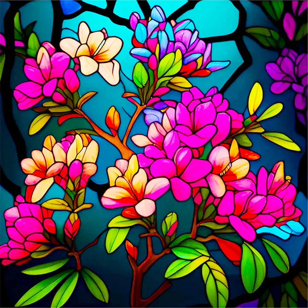 Glass Stained Flowers | Diamond Painting