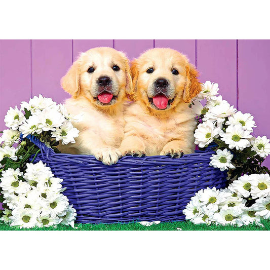 Flowers And Dog Golden Retriever | Cross Stitch Embroidery