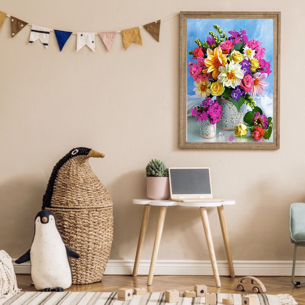 Flowers In The Basket | Diamond Painting