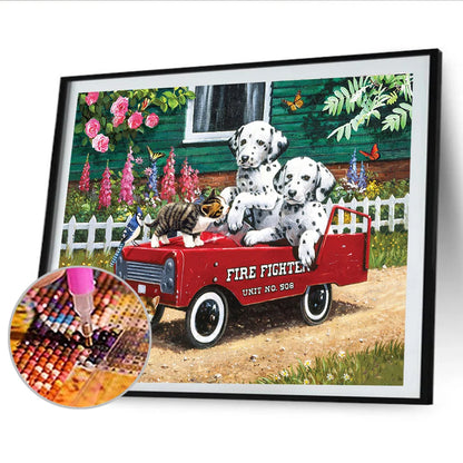 Driving Dog Great Dane | Diamond Painting