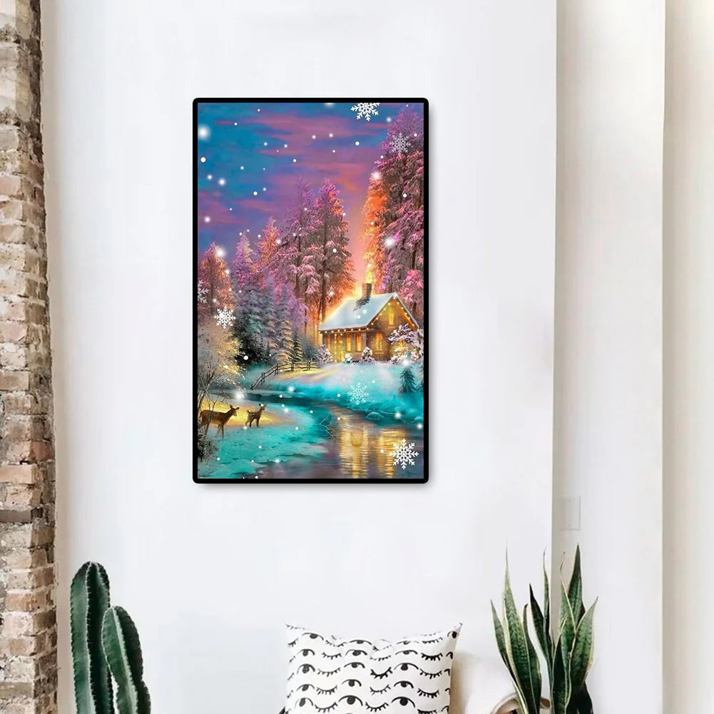 House With Snow Scene | Diamond Painting