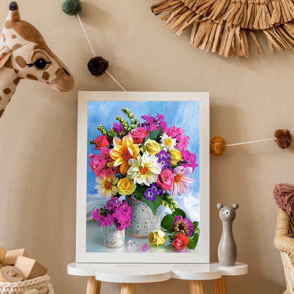 Flowers In The Basket | Diamond Painting