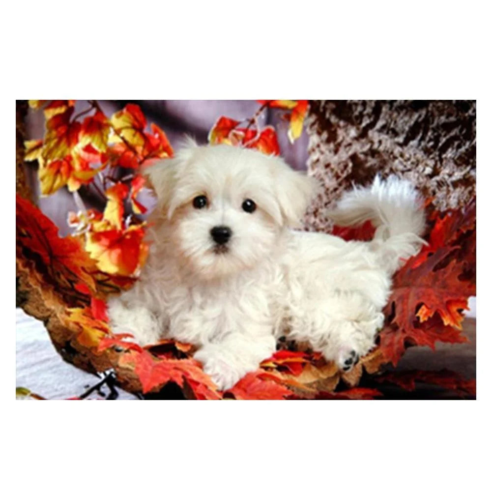 Red Leaves Dog Shih Tzu | Diamond Painting