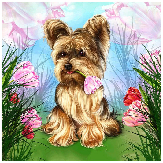 Animal Dog Yorkie | Cross Stitch Embroidery