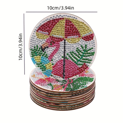 Diy 10pcs/set  Diamond Painting Coasters with Holder