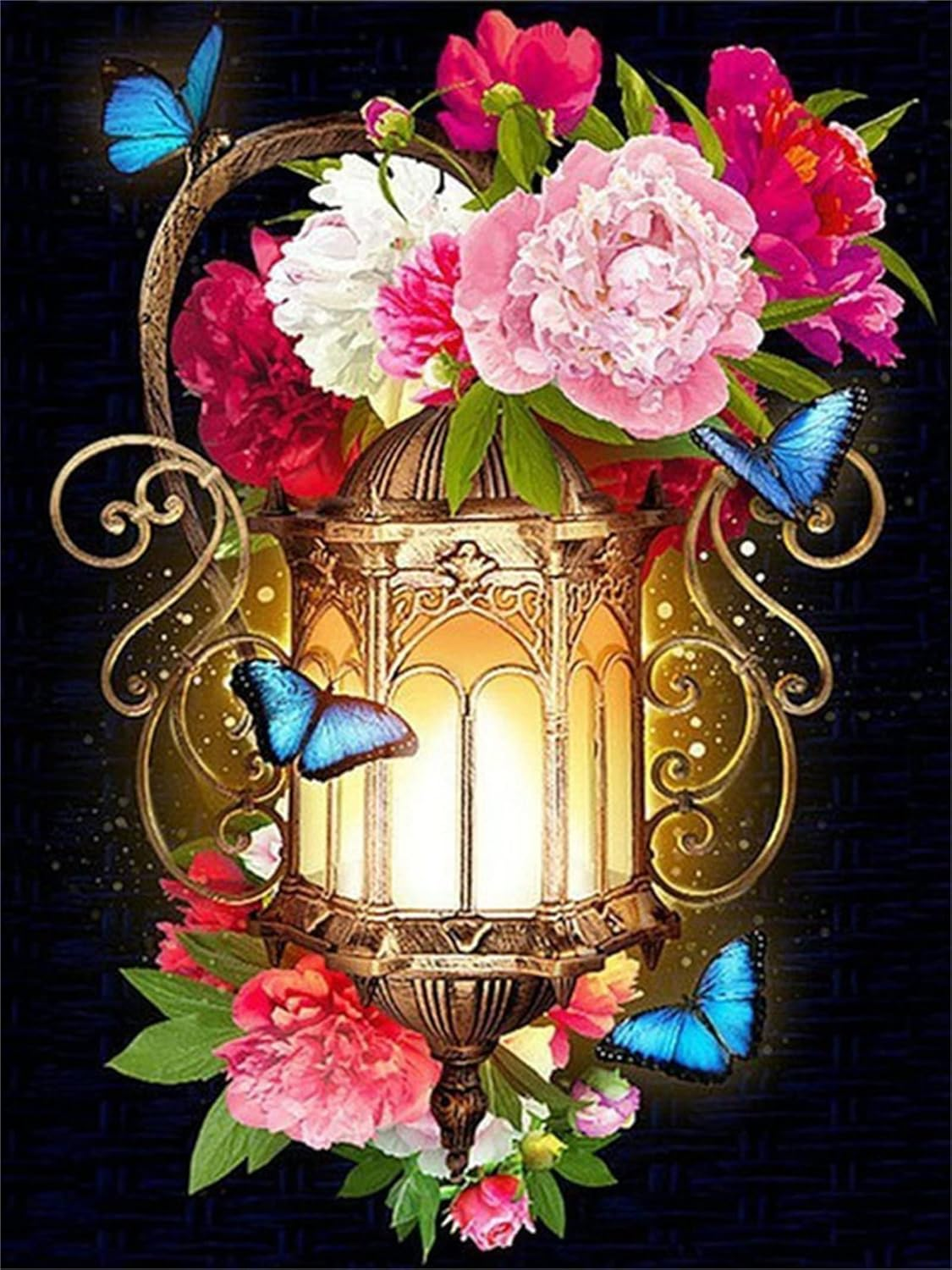 Street Lights And Flowers | Diamond Painting