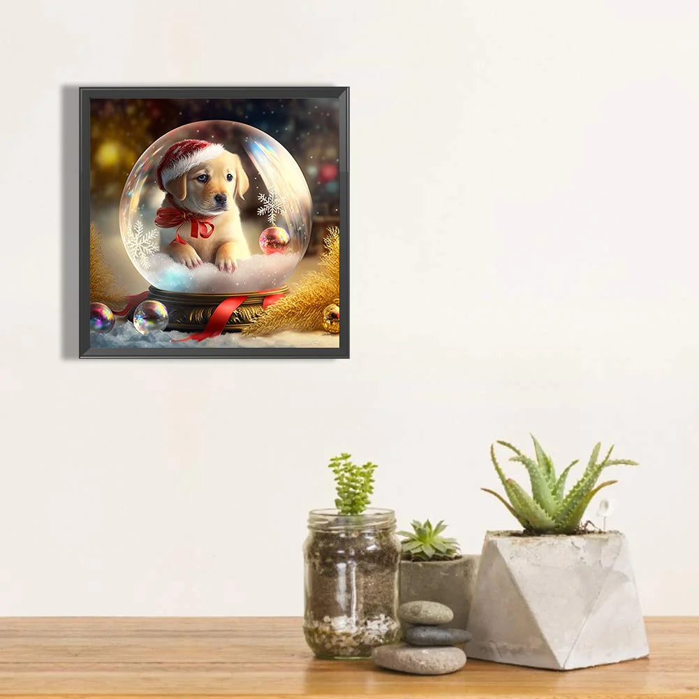 Christmas Dog Yellow Labrador | Diamond Painting