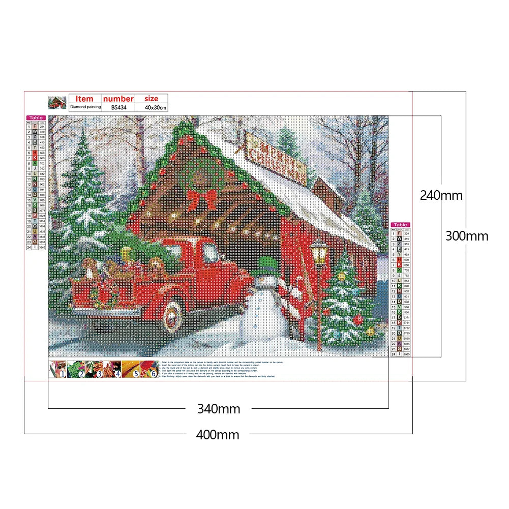 Christmas Red Cabin | Diamond Painting