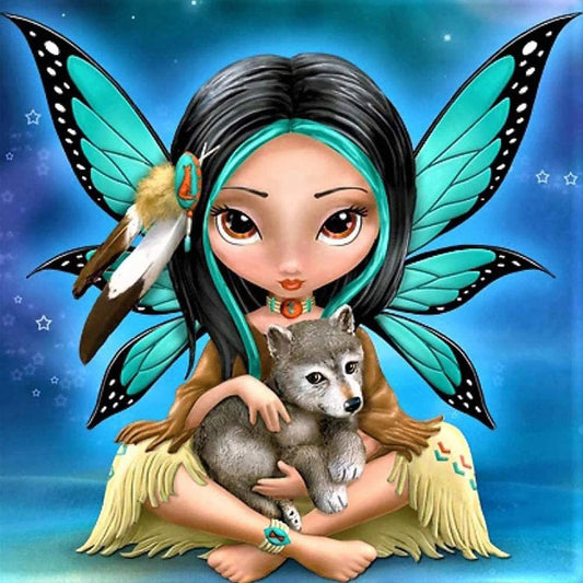 Girl And Dog | Cross Stitch Embroidery