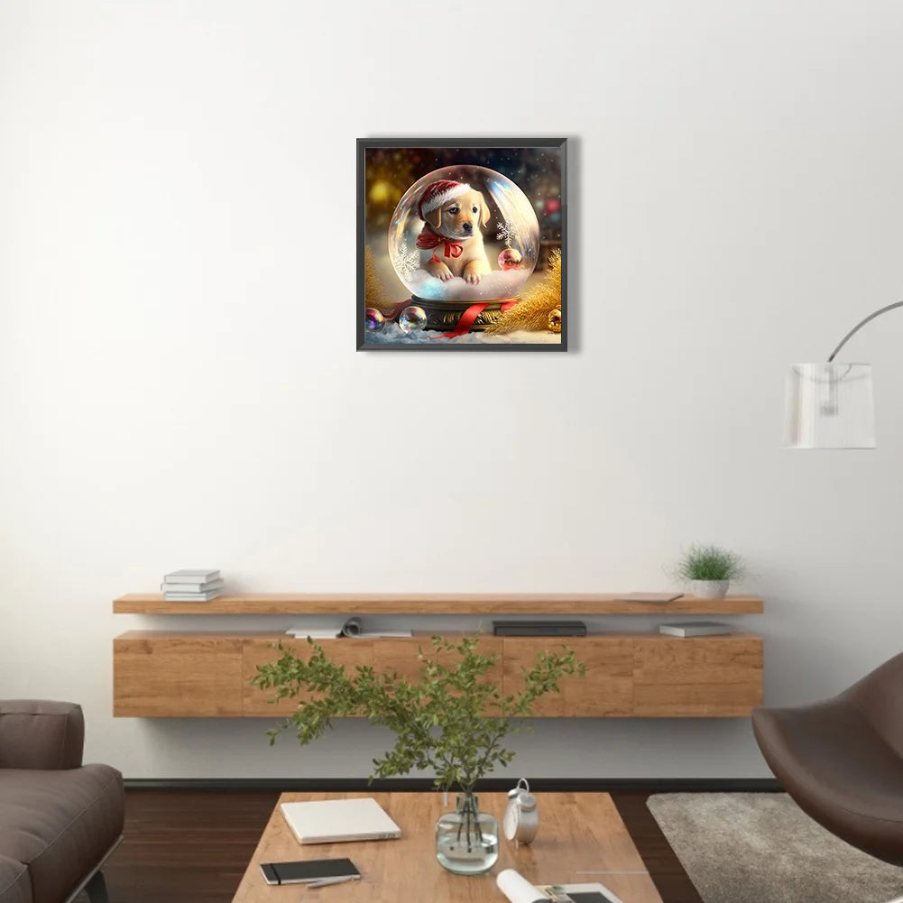 Christmas Dog Yellow Labrador | Diamond Painting