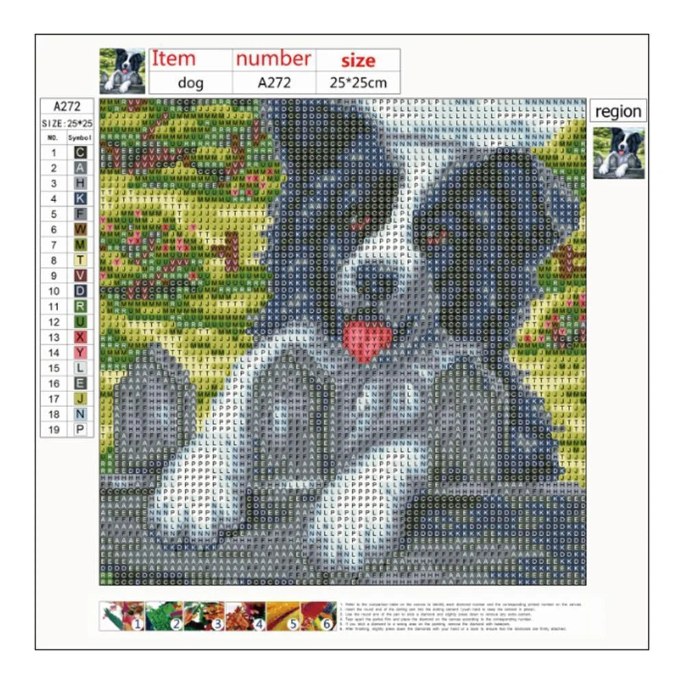 Fence Dog Border Collie | Diamond Painting