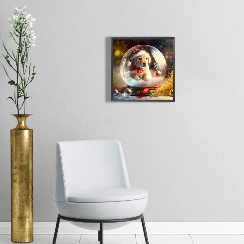 Christmas Dog Yellow Labrador | Diamond Painting