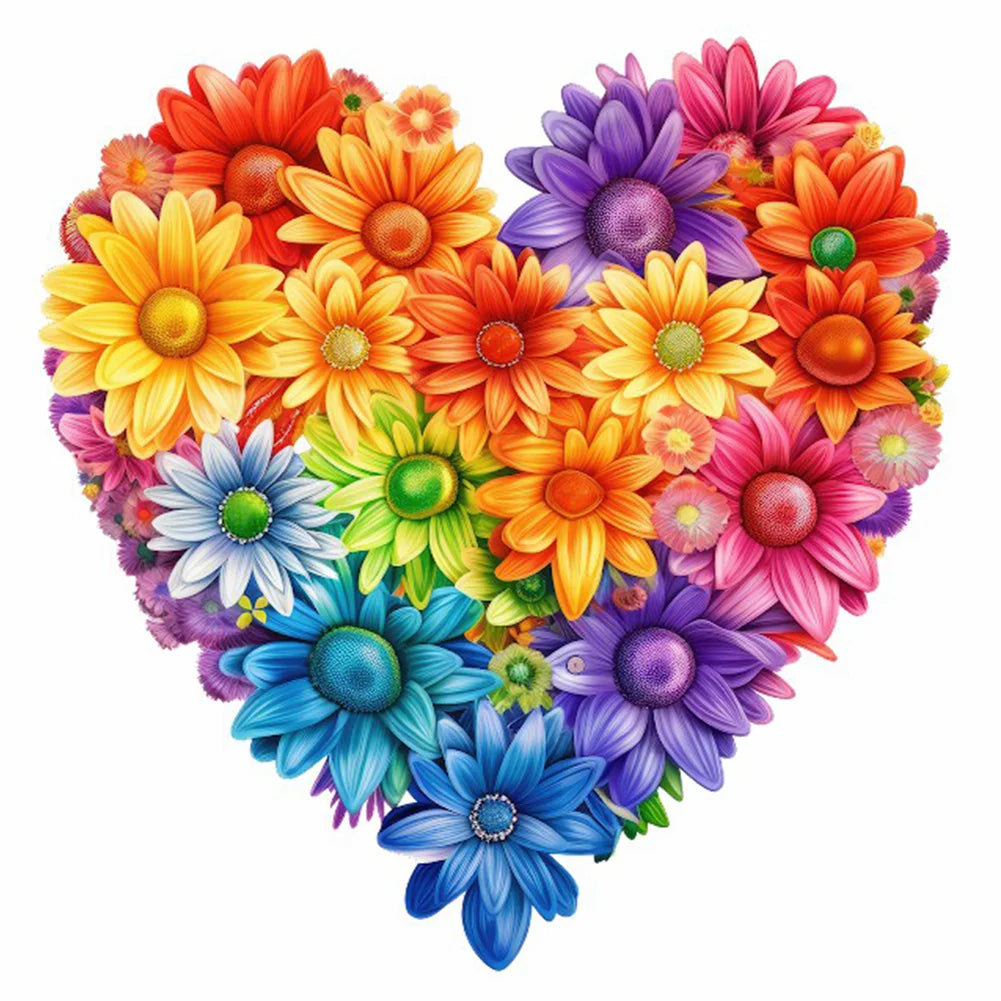 Heart Love Flower | Diamond Painting