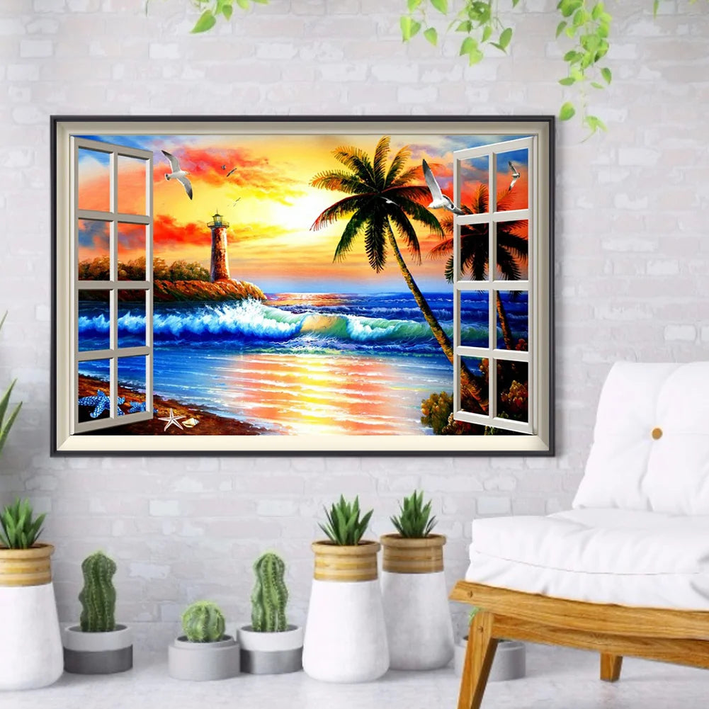 Sea View Outside The Window  | Diamond Painting