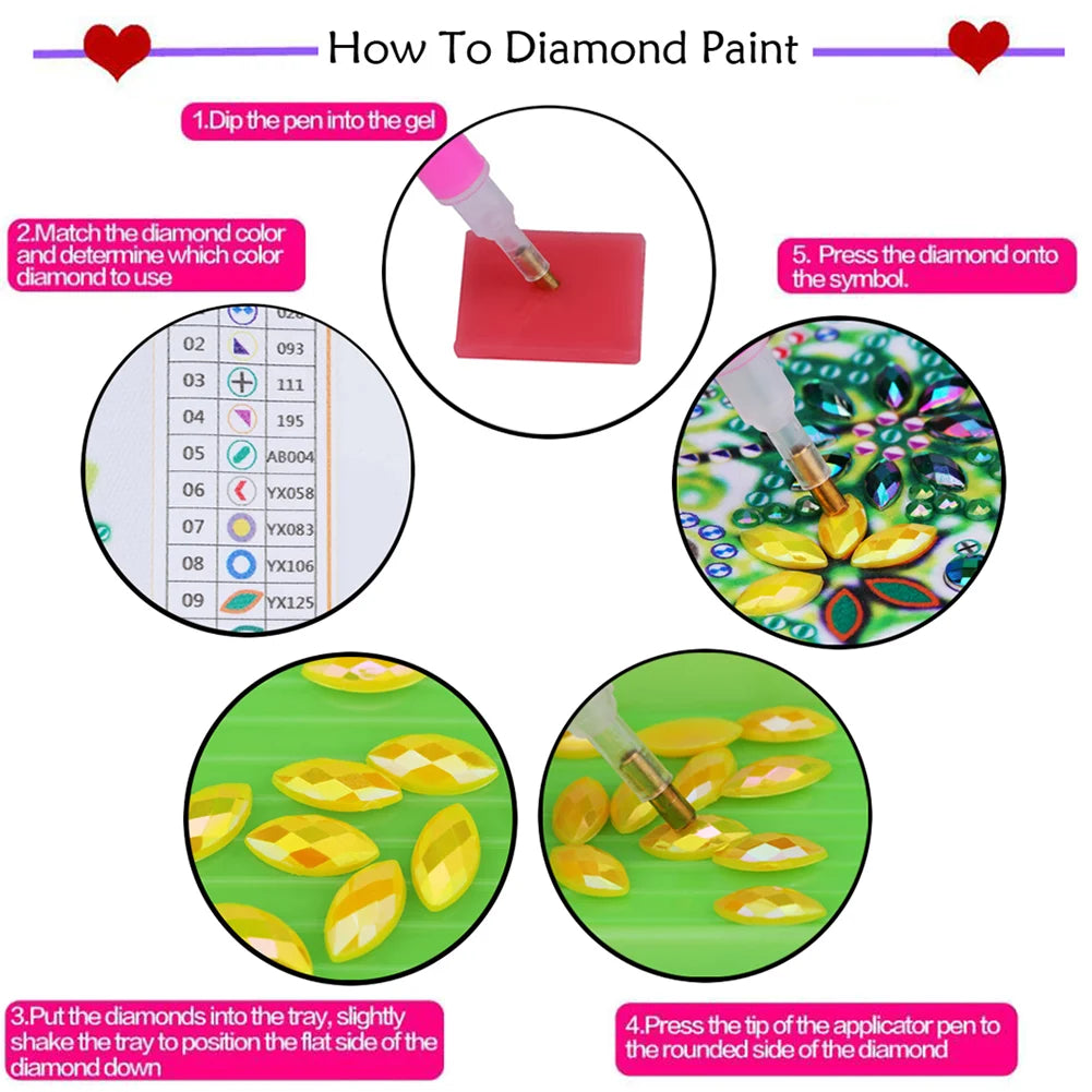 Diy 10pcs/set  Diamond Painting Coasters with Holder