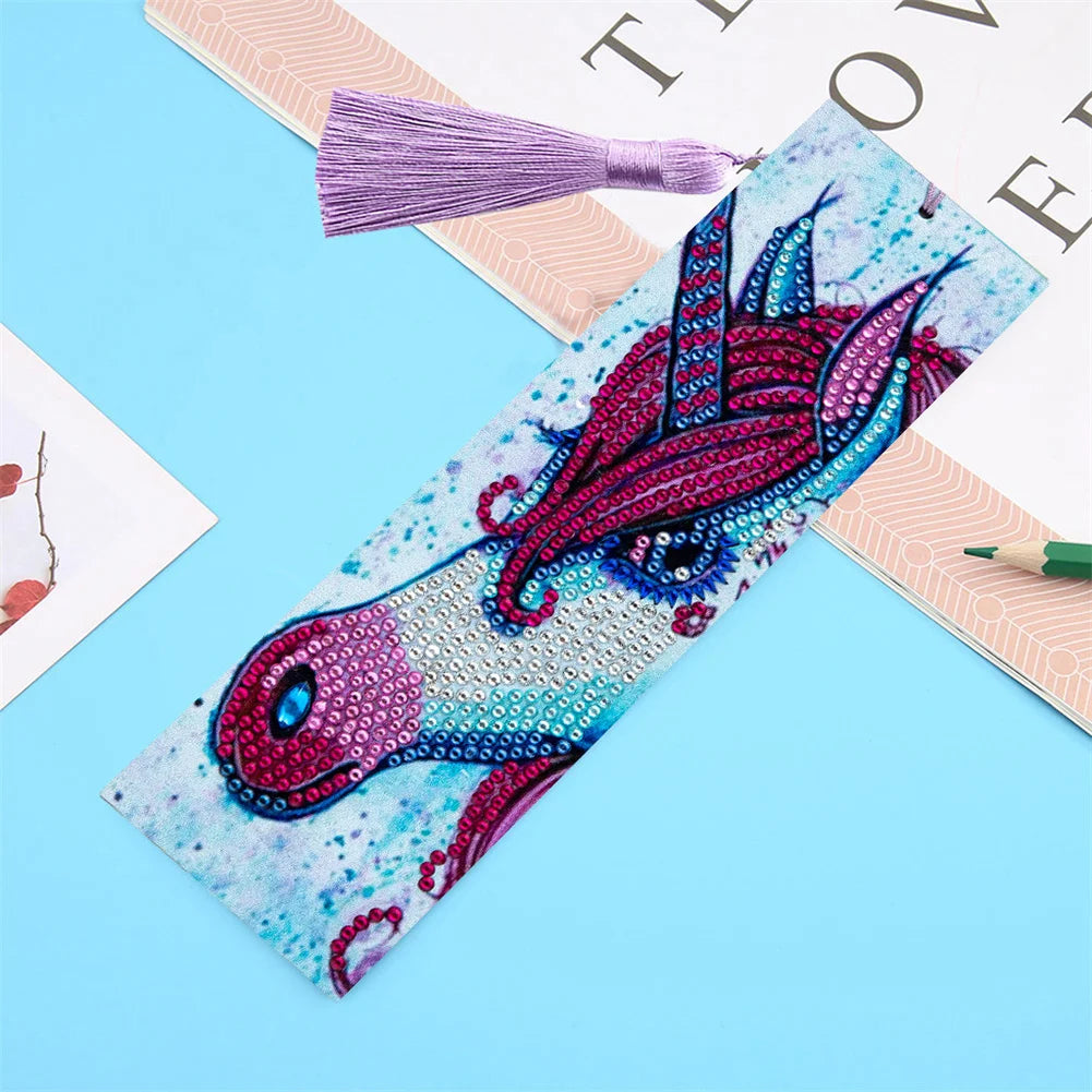 Diy Animal Diamond Painting Leather Bookmark