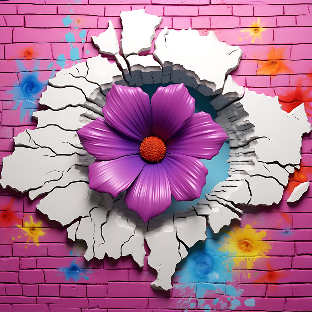 Flower In The Wall | Diamond Painting