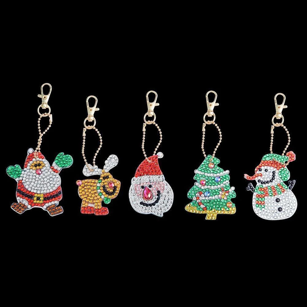 Diy 5pcs/set  Diamond Painting Keychain