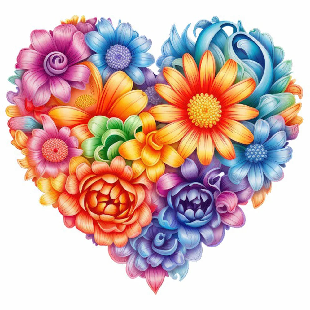 Heart Love Flower | Diamond Painting