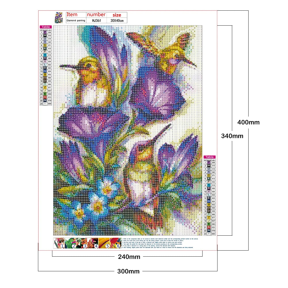 Hummingbird On The Flower | Diamond Painting