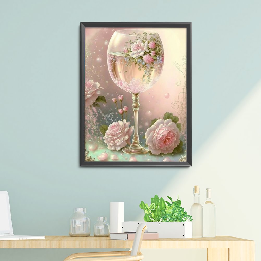 Wine Glass Flower | Diamond Painting