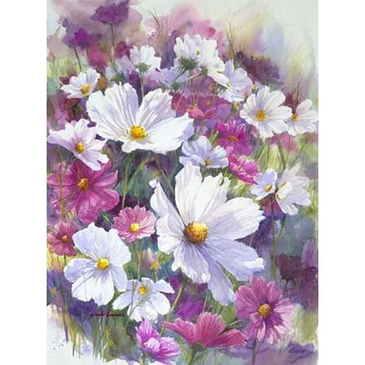 White Purple Flower | Diamond Painting