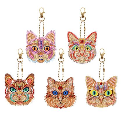 Diy 5pcs/set  Diamond Painting Keychain