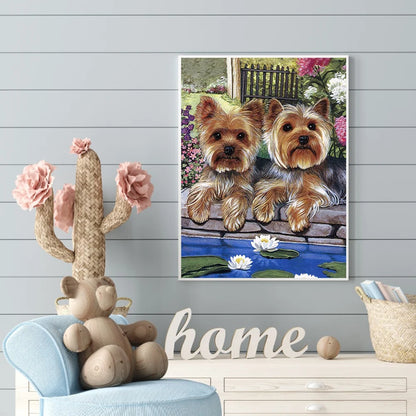Two Dogs Yorkie | Diamond Painting
