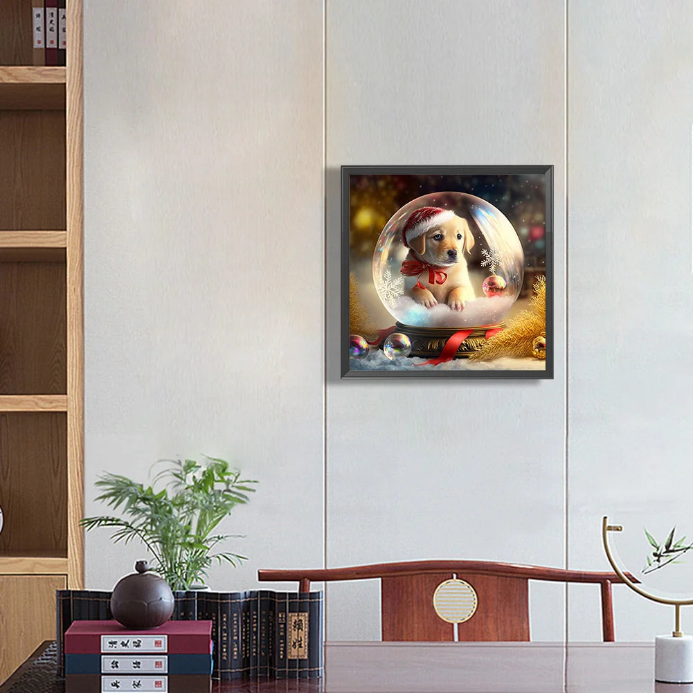 Christmas Dog Yellow Labrador | Diamond Painting