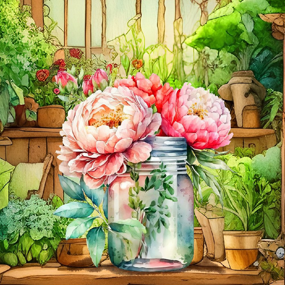 Flowers In The Bottles | Diamond Painting