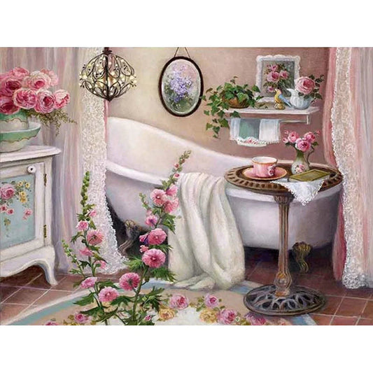 Bathroom Flower | Cross Stitch Embroidery