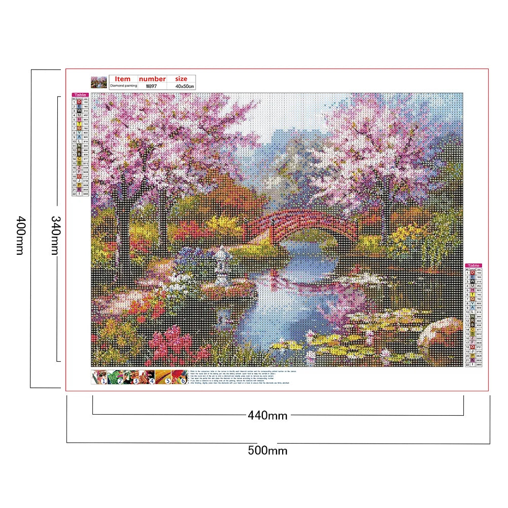 Bridge And Flower | Diamond Painting