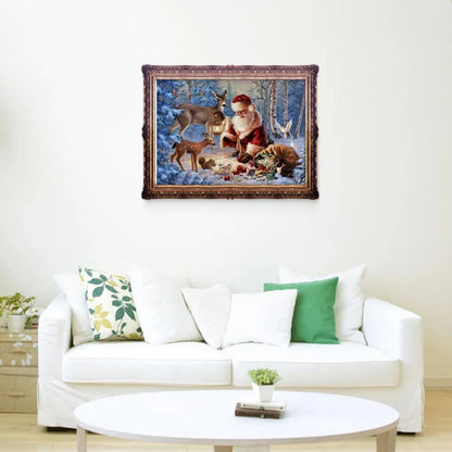 Christmas Santa Claus Carrying The Lantern | Diamond Painting
