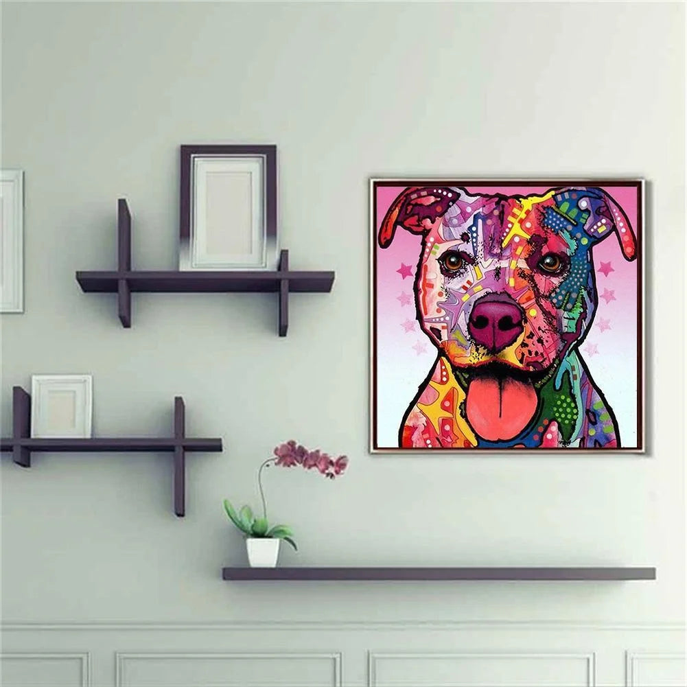 Colorful Dog Pit Bull | Diamond Painting