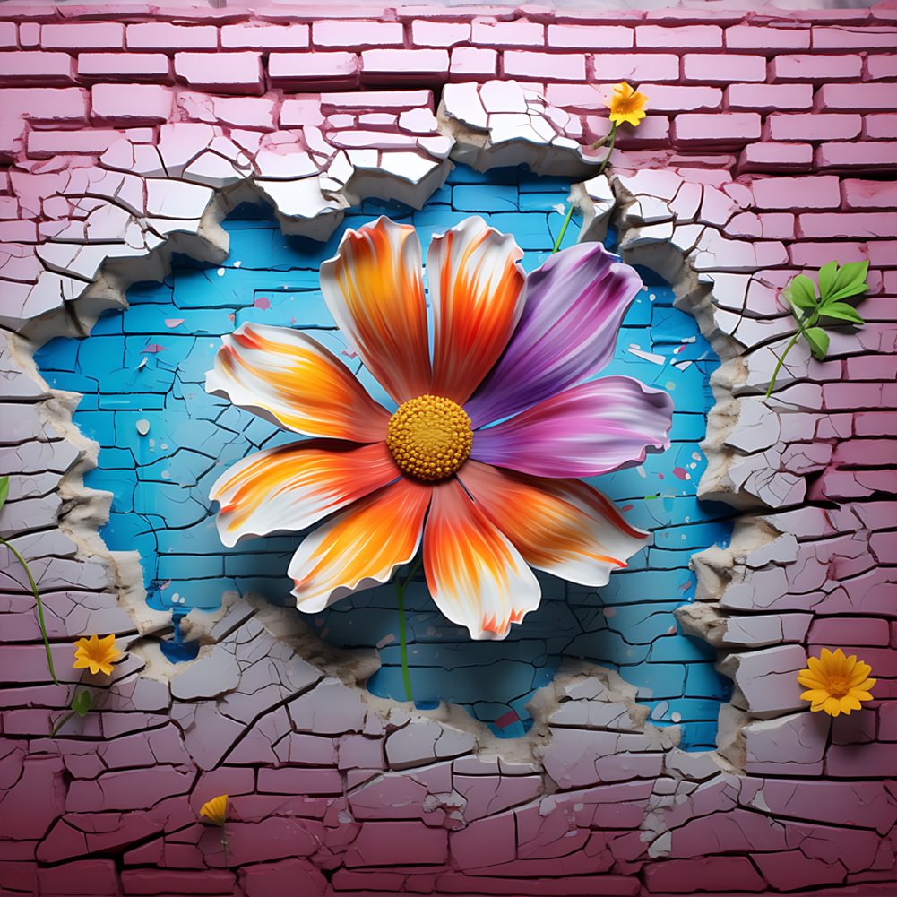 Flower In The Wall | Diamond Painting