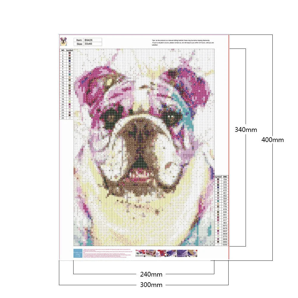 Colorful Dog French Bulldog | Diamond Painting