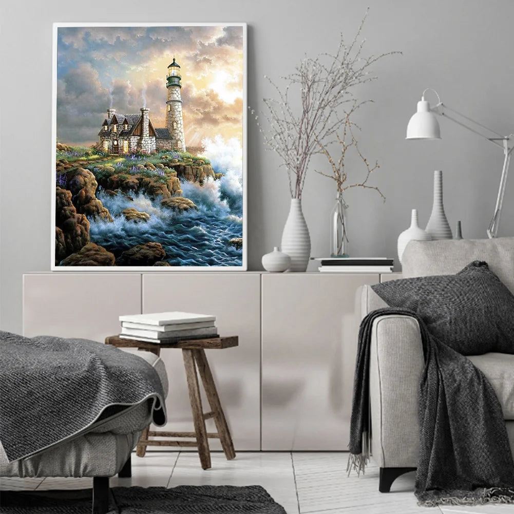 Lighthouse Of Crashing Waves | Diamond Painting